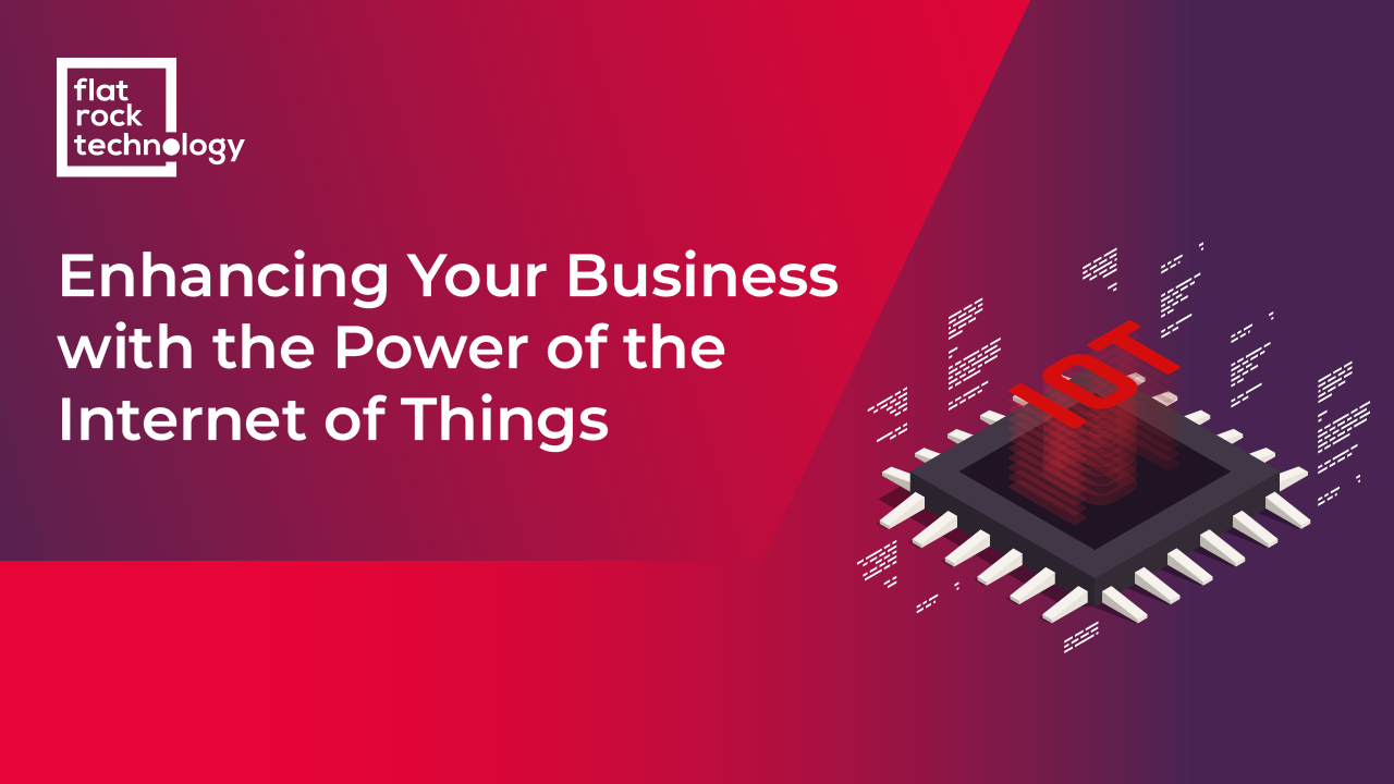 An illustration of IoT. The banner reads: Enhancing Your Business with the Power of the Internet of Things (IoT).